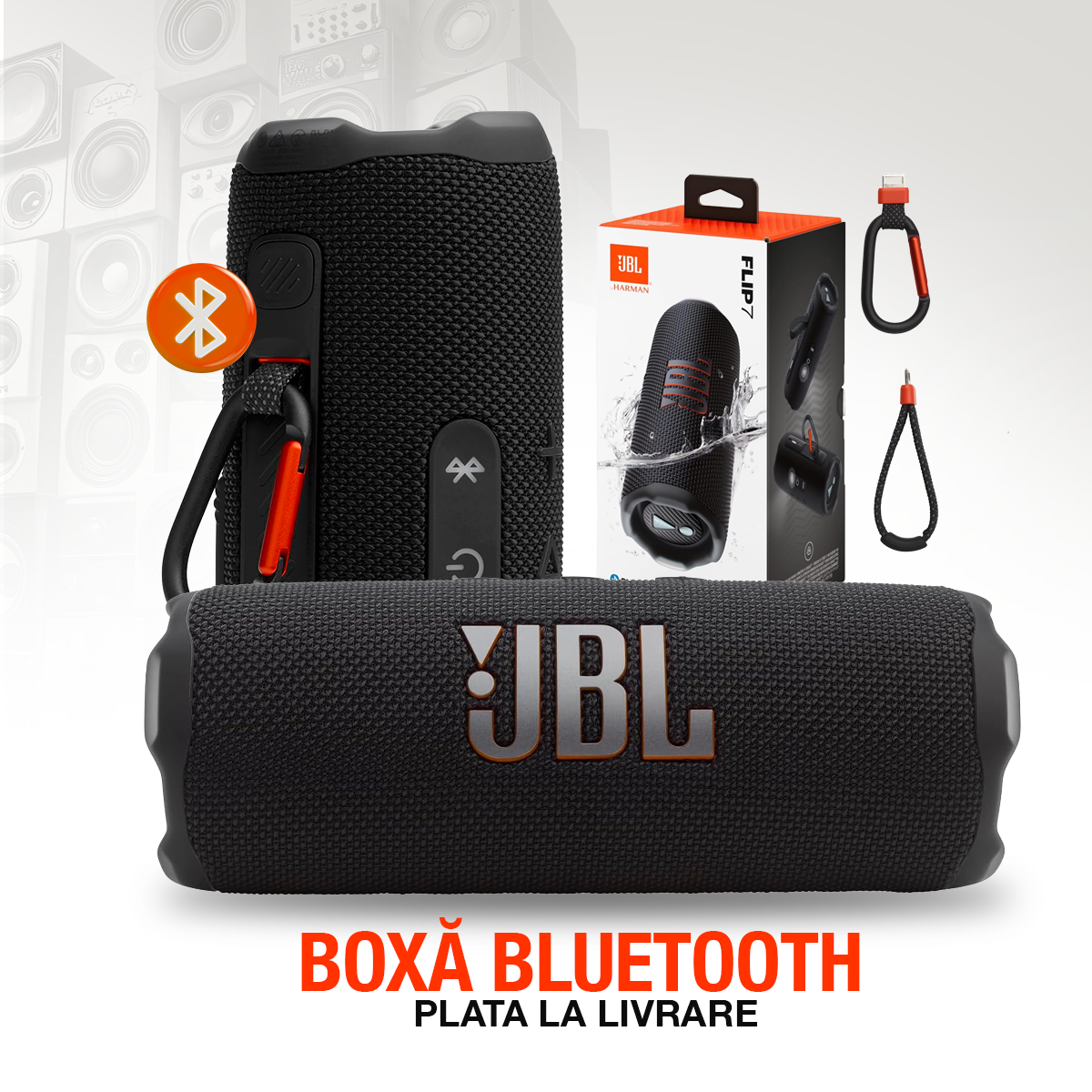 FLP7 – Boxă Bluetooth Premium + Baterie Puternică – Doar Azi